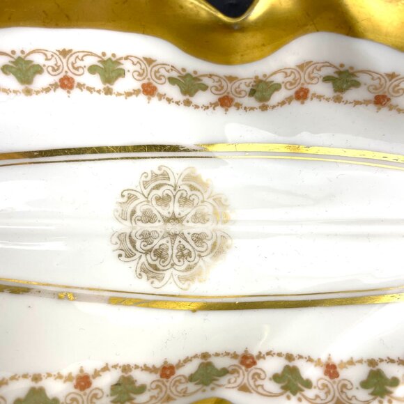 Vintage Limoges France Leaf-Shaped Tray -Blakeman & Henderson, T&V, c.1900–1915 - Picture 3 of 10